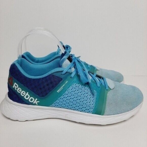 Reebok Blue and White Athletic Shoes with Breathable Mesh smoothfuse technology - Picture 4 of 14